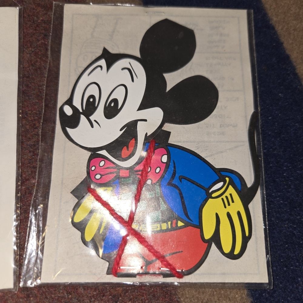 Vintage Mickey And Minnie Paper Doll Puppets Still In Package With Instructions - Picture 2 of 4